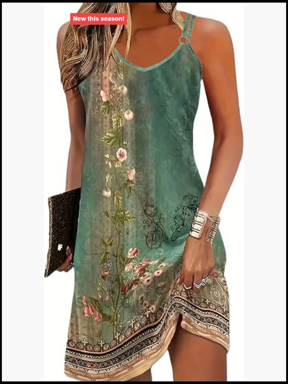 V Neck Sleeveless Floral Mini Sundress Summer Beach Cover Up Casual Loose Dress